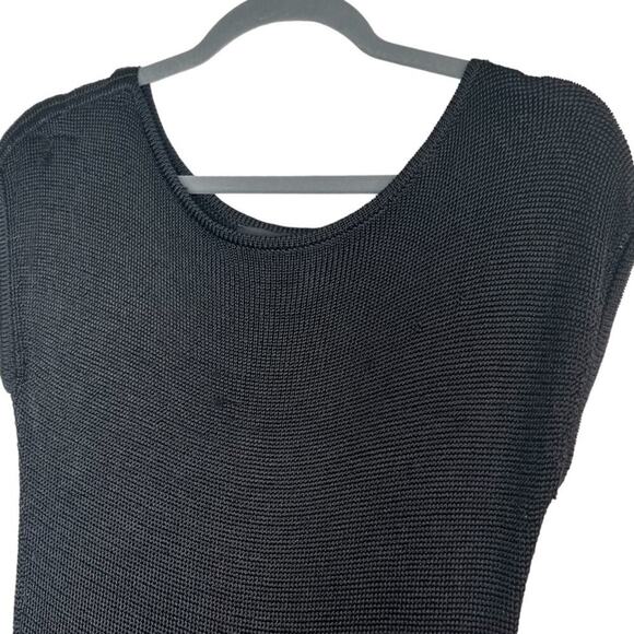 Ann Taylor Black Knit Ribbed Blouse XS - Picture 2 of 13